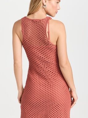 MINKPINK Coral Open-Knit Racerback Dress